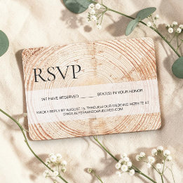 Rustikales Holzkörnchen UAWG reserviert Sitzplätze RSVP Karte