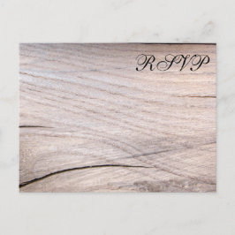 Rustikales Holzkörndesign Hochzeit RSVP Postkarte