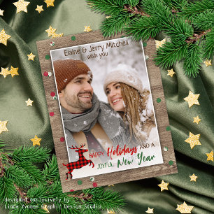 Rustikales Holzkornmuster Saisongrüße Postkarte