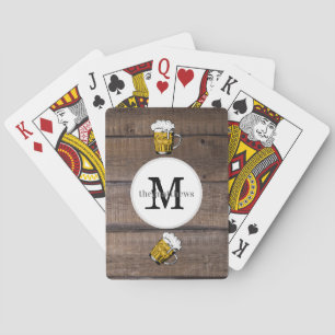 Rustikales Holzmonogramm Erstelle Deinen eigenen B Spielkarten