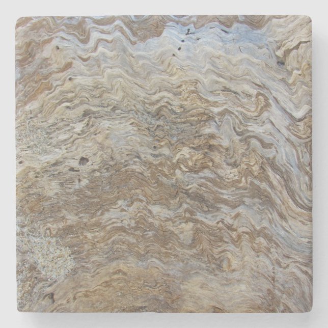 Rustikales Holzmuster aus Holz Steinuntersetzer (Vorderseite)