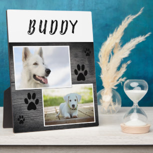 Rustikales Holzpflaster Druck Foto Hund 2 Fotoplatte