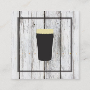 Rustikales Holzquadrat-Element Bier-Experte Quadratische Visitenkarte