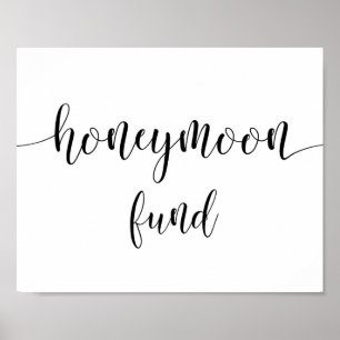 Rustikales Honeymoon Fund Sign Poster