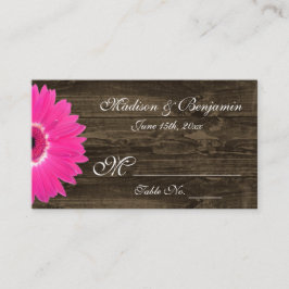 Rustikales Hot Pink Gerber Daisy Wedding Platzkart Platzkarte