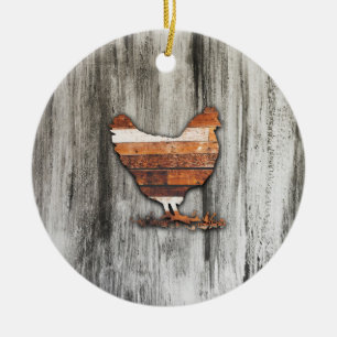 Rustikales Huhn (Brown) Keramik Ornament