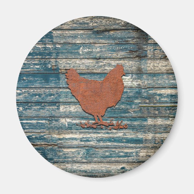 Rustikales Huhn (Rusty) Magnet (Vorne)