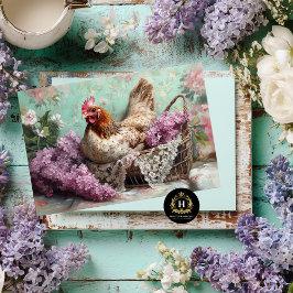 Rustikales Hühnchen Lilac Blüten Spitze Decoupage Seidenpapier