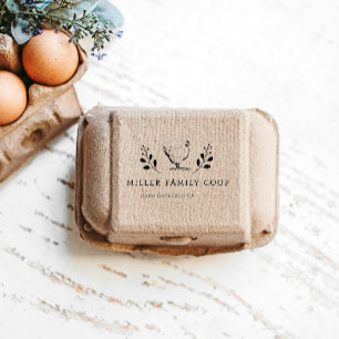 Rustikales Hühnchen Personalisiert Eierkarton Brie Gummistempel