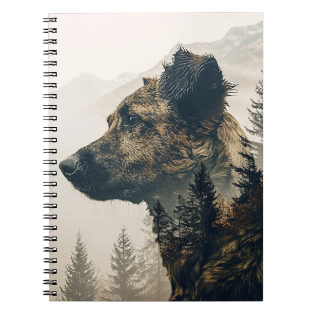Rustikales Hundeschwald Landscape Foto Notebook Notizblock (Vorderseite)