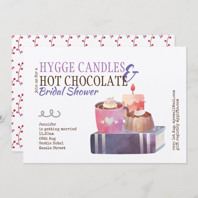 Rustikales HYGGE-Brautparty oder JEDES EREIGNIS KR Einladung (Vorne/Hinten)