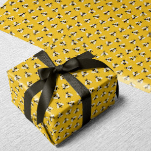 Rustikales Illustriertes Bumble Wrapping Paper Geschenkpapier