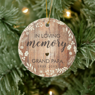 Rustikales In-Loving-Memory-Gedenkfotos Keramik Ornament