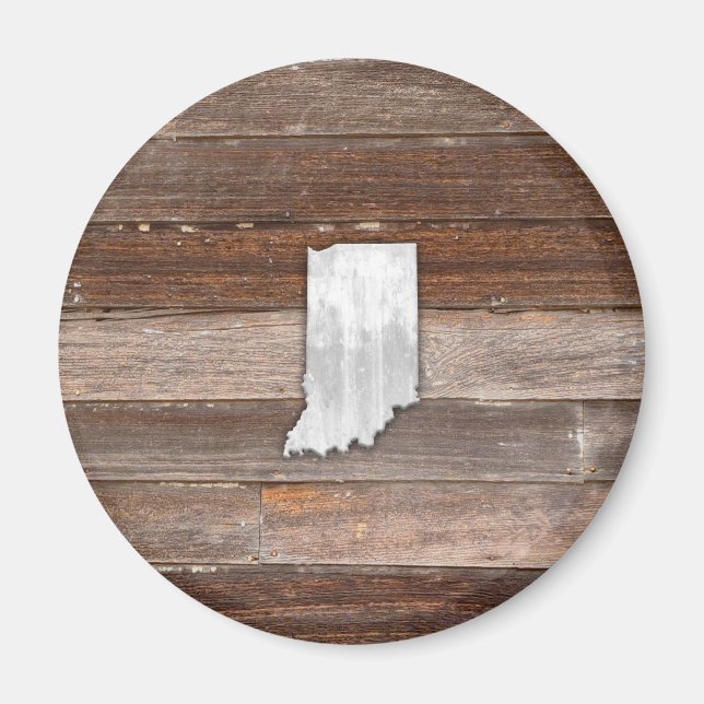 Rustikales Indiana auf braunen Brettern Magnet (Vorne)