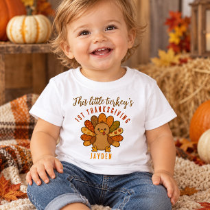 Rustikales individuelles Baby-Erntemonat-Putenhemd Baby T-shirt