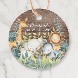 Rustikales Jungle Baby Dusche Gefallen Geschenktag Geschenkanhänger