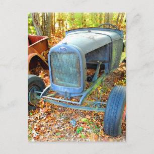 Rustikales Junkyard-Frisierte Auto Postkarte