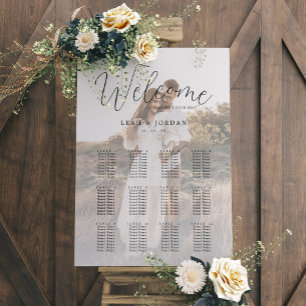 Rustikales kalligrafisches Foto Hochzeitskarte Poster
