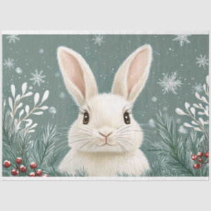 Rustikales Kaninchen WinterIllustrationsdekoupage Seidenpapier