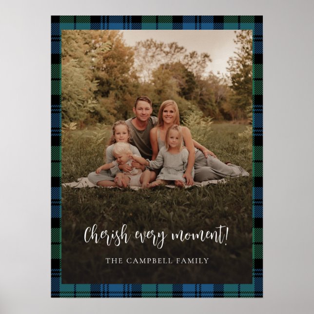 Rustikales Kariertes Campbell Tartan Custom Foto Poster (Vorne)