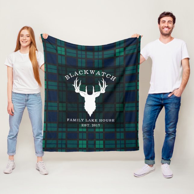 Rustikales Kariertes Elegantes Blackwatch Tartan Fleecedecke (Beispiel)