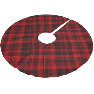 Rustikales Kariertes Tartan Polyester Weihnachtsbaumdecke