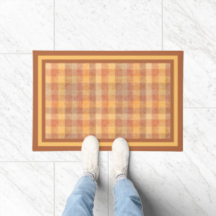 Rustikales, Kariertes Tondesign Fußmatte
