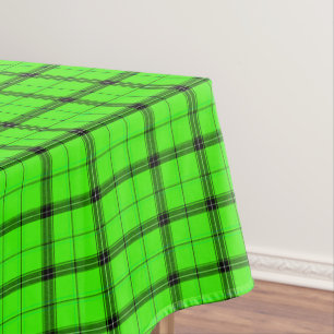 Rustikales Karo & schwarze Linien grünes Tartan- Tischdecke