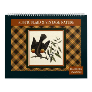 Rustikales Karo und Vintage-Natur 2027 Kalender