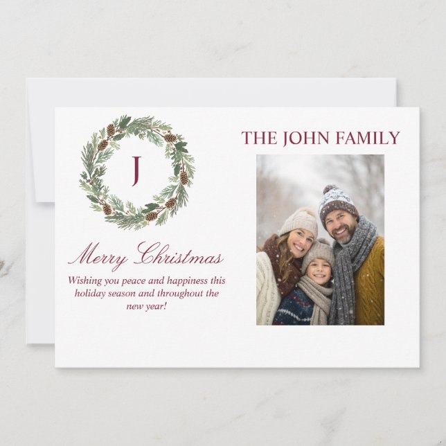 Rustikales Kieferfeuer Weihnachten Einladung (Vorderseite)