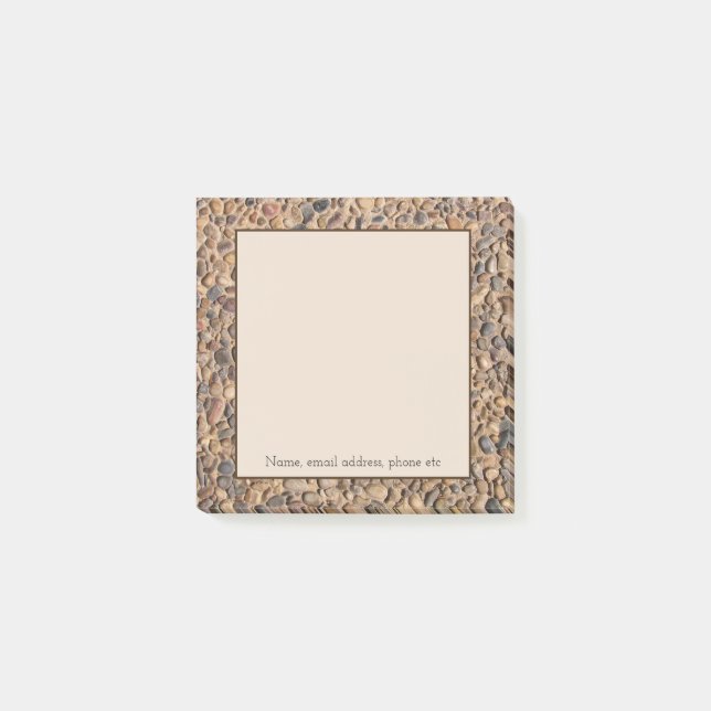 Rustikales Kieselsteine-Foto mit benutzerdefiniert Post-it Klebezettel (Vorderseite)