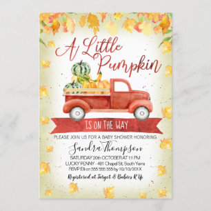 Rustikales Kleinkind Pumpkin Truck Kinderdusche Ei Einladung