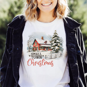 Rustikales Kleinstädter Weihnachtsbauernhaus T-Shirt