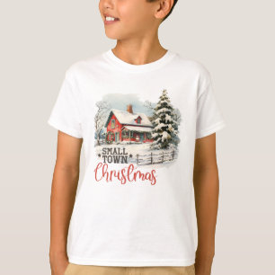 Rustikales Kleinstädter Weihnachtsbauernhof Kinder T-Shirt