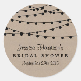 Rustikales Kraft-Brautparty Runder Aufkleber