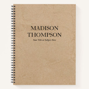 Rustikales Kraft Brown Paper Einfach Beruflich Notizbuch
