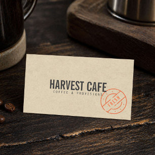 Rustikales Kraft-Café Coffee Shop Visitenkarte