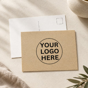 Rustikales Kraft Danke-Notiz Geschäft-Logo Postkarte