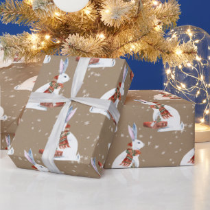 Rustikales Kraft-Geschenk für die Arktis Hase Bunn Geschenkpapier