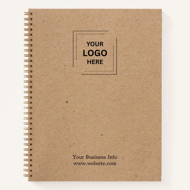 Rustikales Kraft-Minimal-Unternehmensmarkendesign Notizbuch (Vorderseite)