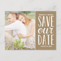 Rustikales Kraft Paper Foto Save the Date