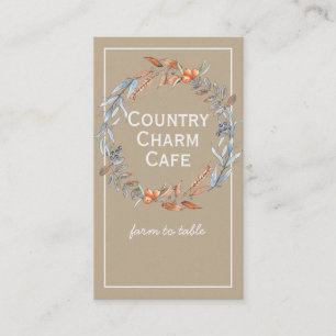 Rustikales Kraft-Papier-Wasserfarbenkleid Visitenkarte