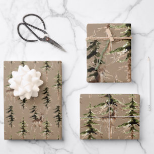 Rustikales Kräftemehl in einem Wald Geschenkpapier Set