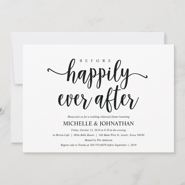 Rustikales Kraftpapier-Hochzeits-Proben-Abendessen Einladung (Vorderseite)