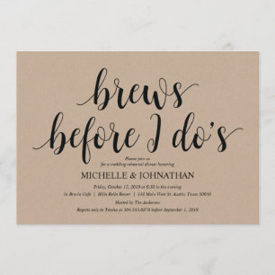 Rustikales Kraftpapier-Hochzeits-Proben-Abendessen Einladung