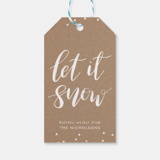Rustikales Kraftpapier Weihnachten | Lass es schne Geschenkanhänger (Rückseite)