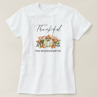 Rustikales Kürbis-Familienname Thanksgiving T-Shirt