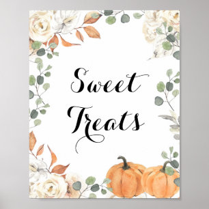 Rustikales Kürbiswasserfarbe Süße Leckereien Zeich Poster