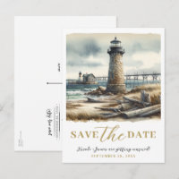 Rustikales KüstenLeuchtturm Save the Date