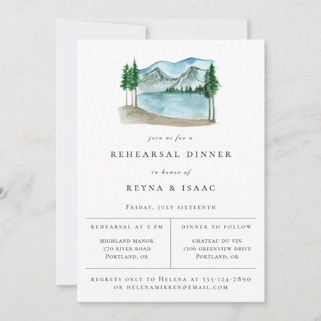 Rustikales Lakeview Probe Dinner Ankündigung (Vorderseite)